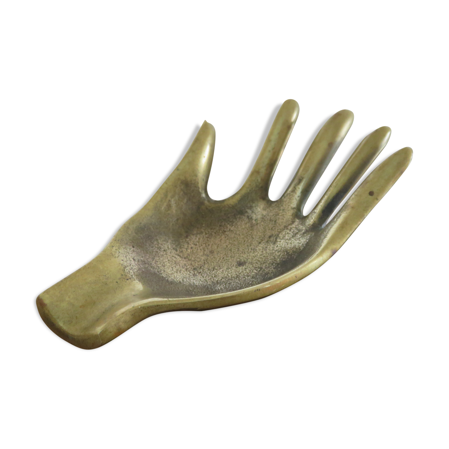 Years 70 hand-shaped ashtray brass