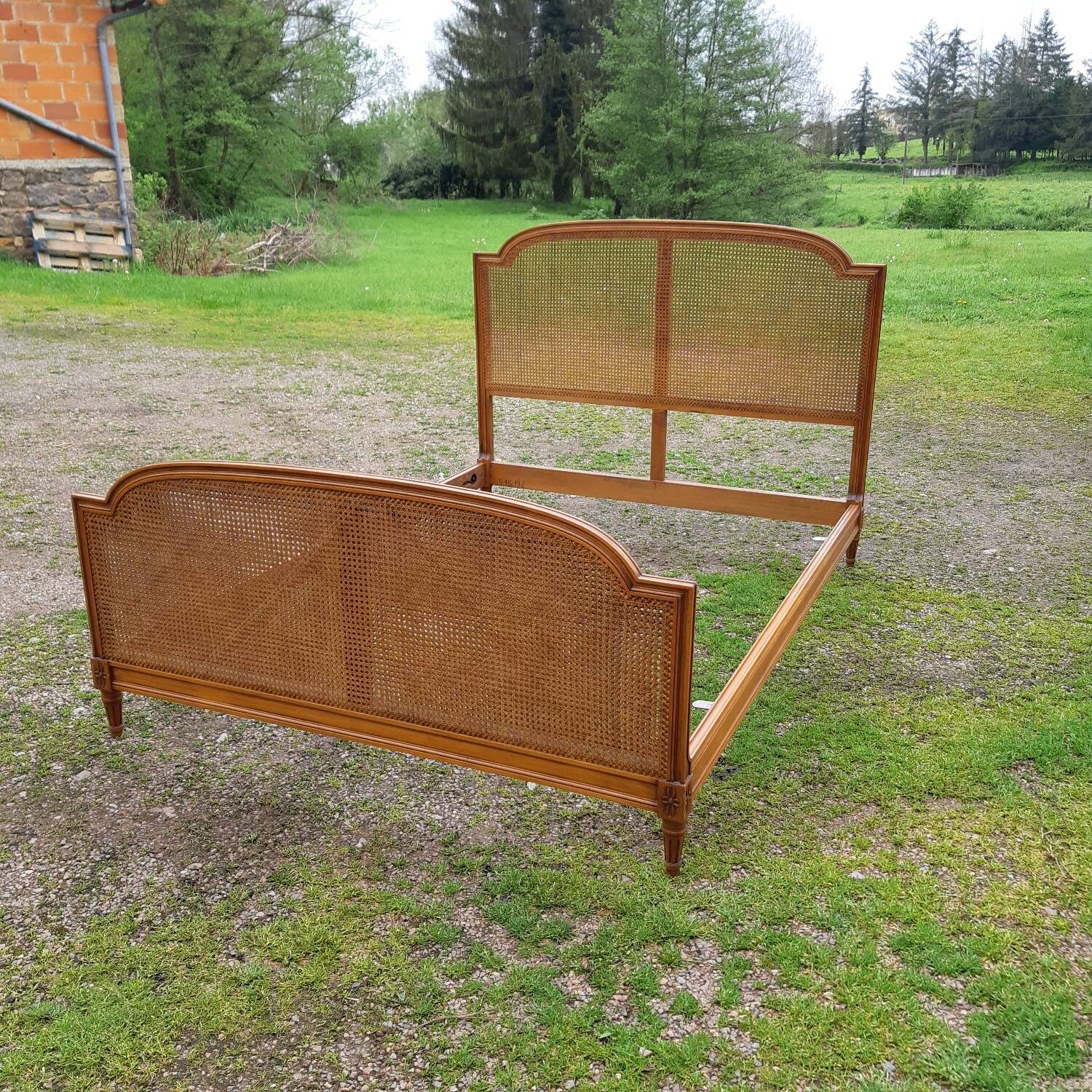 Louis XVI style cane bed