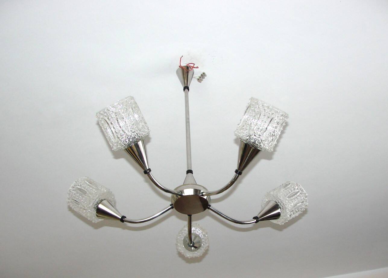 Brass chandelier, Modern 1970s
