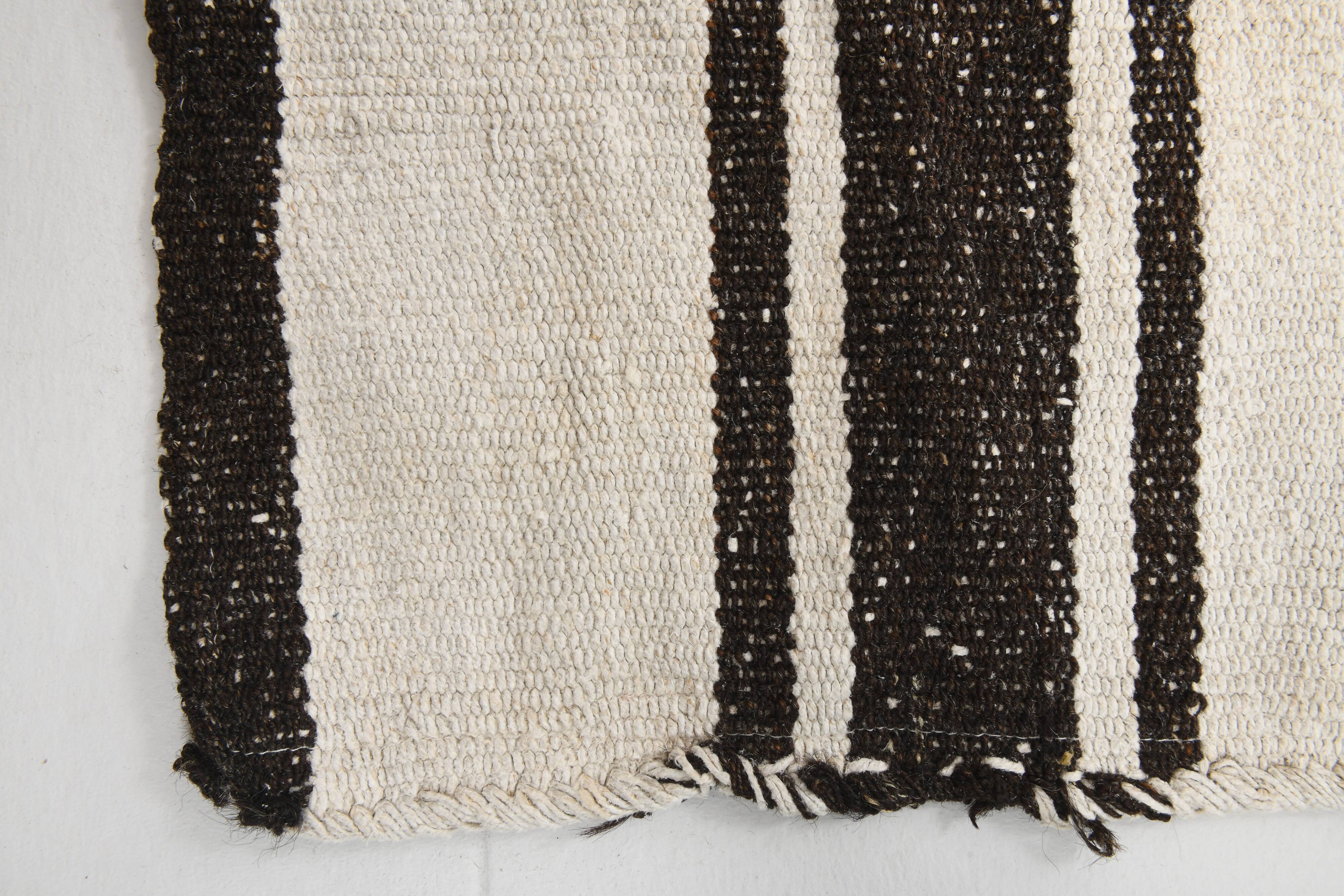 6x7 Beige & Brown Vintage Kilim Rug,  177x219Cm