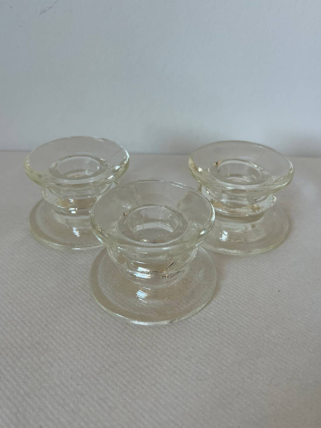 Lot de 3 bougeoirs en verre