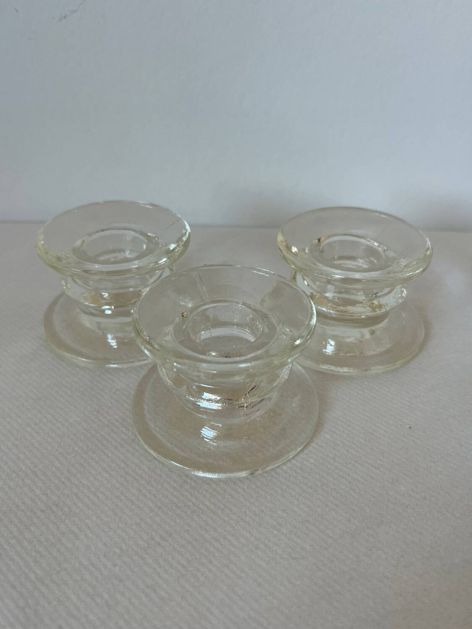 Lot de 3 bougeoirs en verre