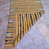 Tapis Kilim Berbère Jaune Fait Main 226 X 150