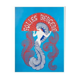 Poster Folies Bergere - Turquoise