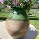 Vintage green glazed terracotta pot – rustic Provence spirit