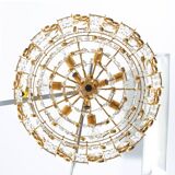 Exceptional 7-light chandelier - high-end Palwa - Gold-plated brass f