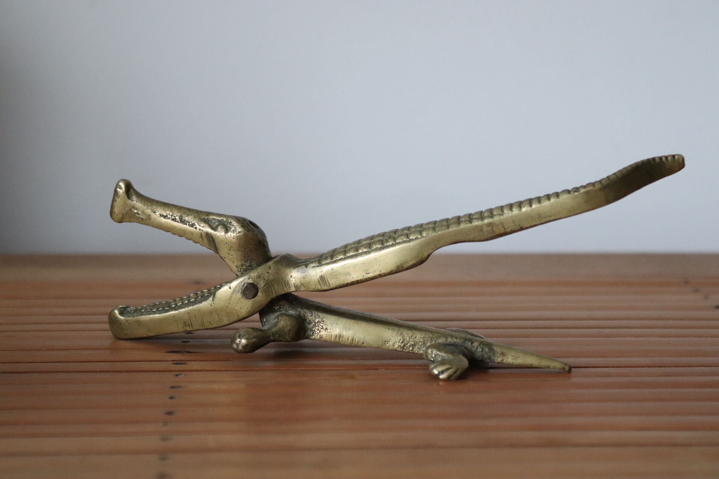 Crocodile brass nutcracker