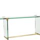 Peter Ghyczy. Glass and gilded brass console. 1970s.