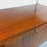 Wall shelf library with vintage ARP Minvielle secretary bar