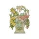 Vintage Fruit Basket with Bow Wood Carving Hand Painted Crackle Wall Decoration 41cm