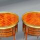 Paire de Chevets /Salon en Marqueterie Transition Style Louis XV/Louis XVI
