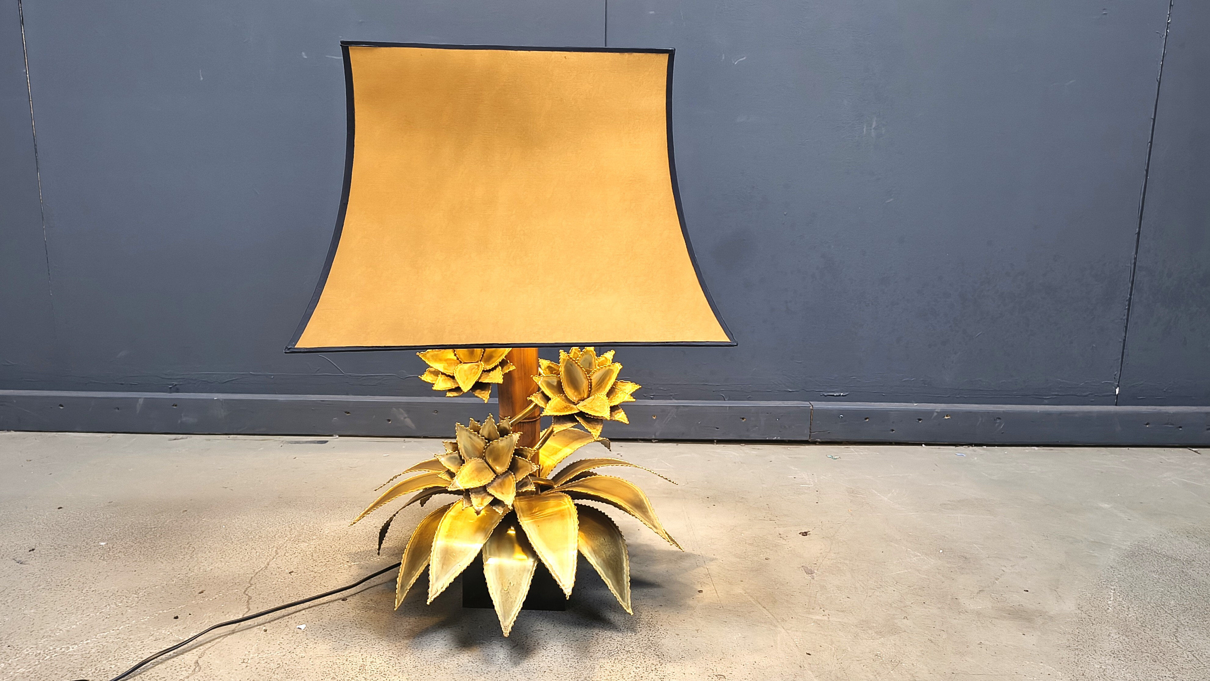 Maison Jansen floral table lamp, 1970s