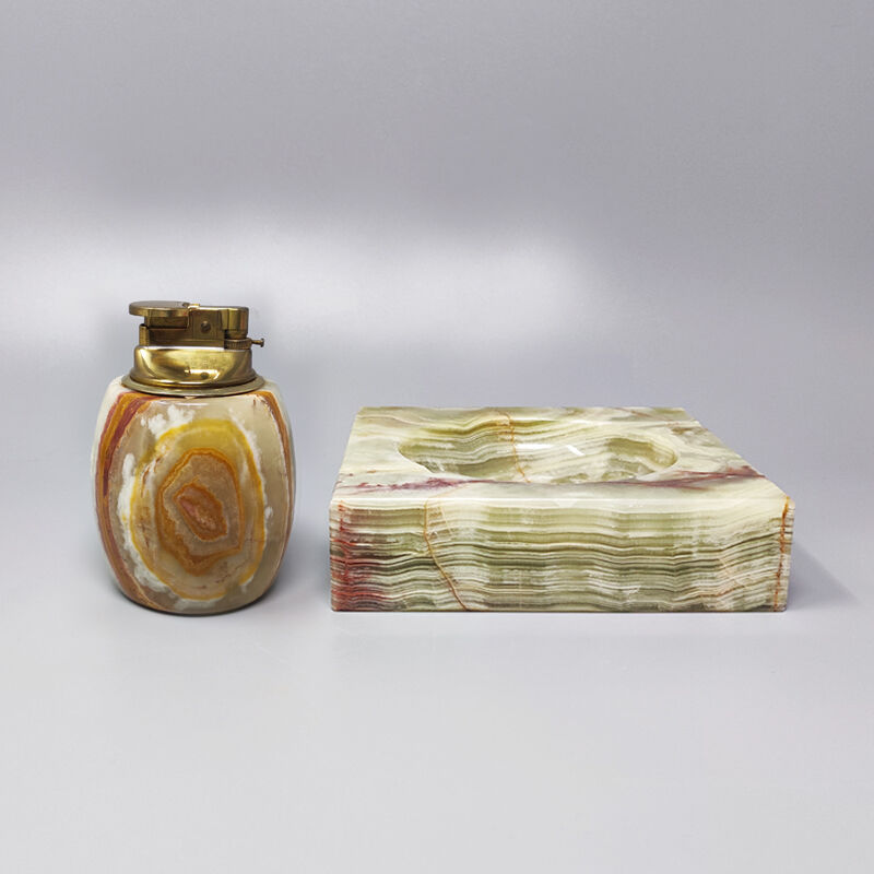 Smoking set in onyx, Made in Italy 1960