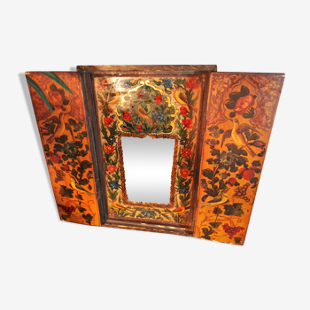 Miroir coffret Tibet début XXème, 46x31 cm