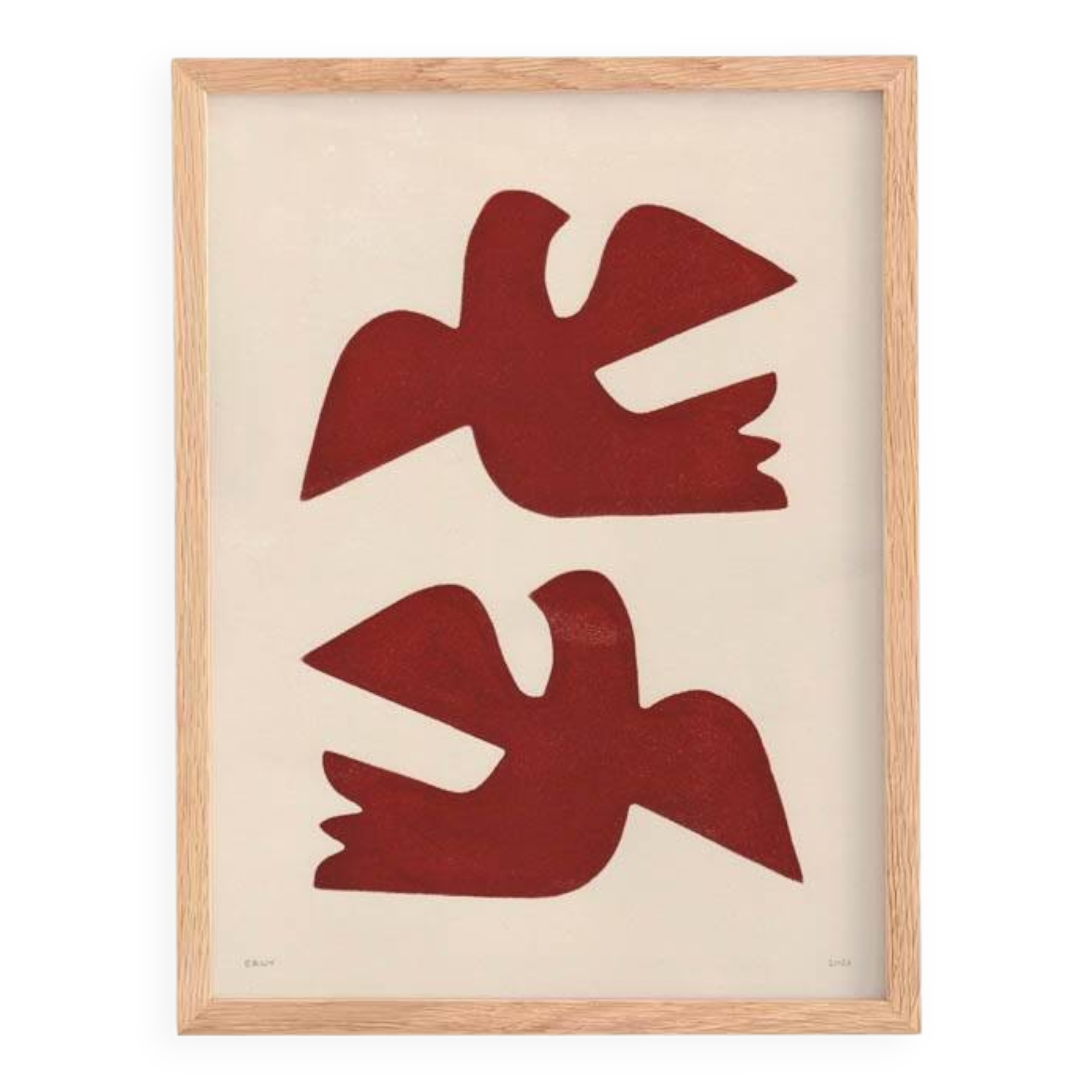 illustration Birds - 30x40cm - painting signed Eawy