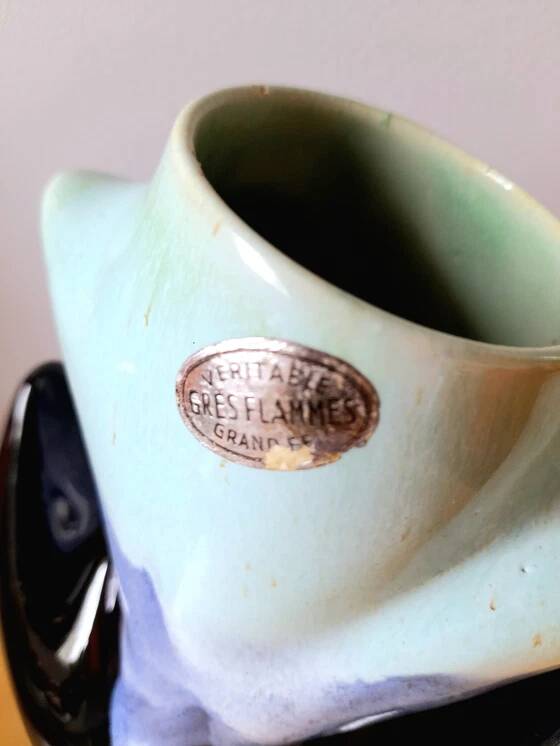 Flamed stoneware vase 1960