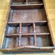 Large serving tray wood and rattan to doors lockers glasses and bottles