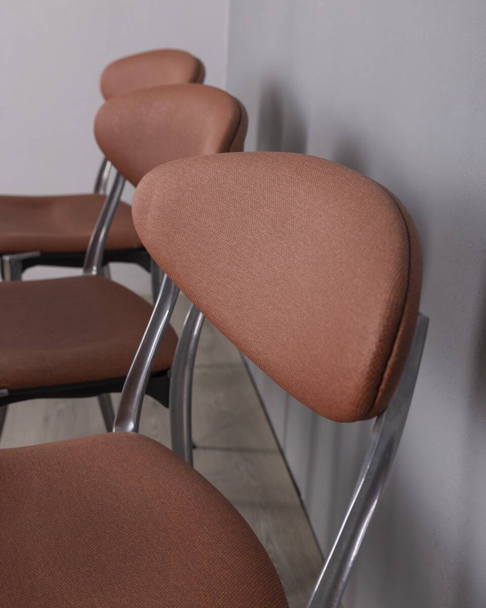 Set of 5 vintage 1980s "Coro" chairs designed by Luigi Origlia for Origlia