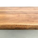 Beech farmhouse table, tapered legs, France, 1970s