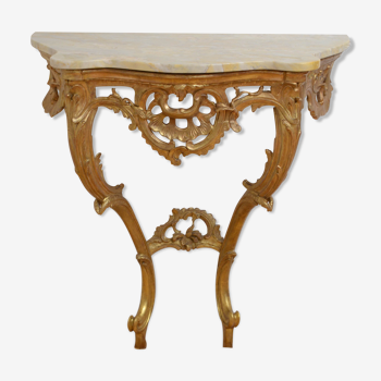 Early 19th century giltwood console table hall table