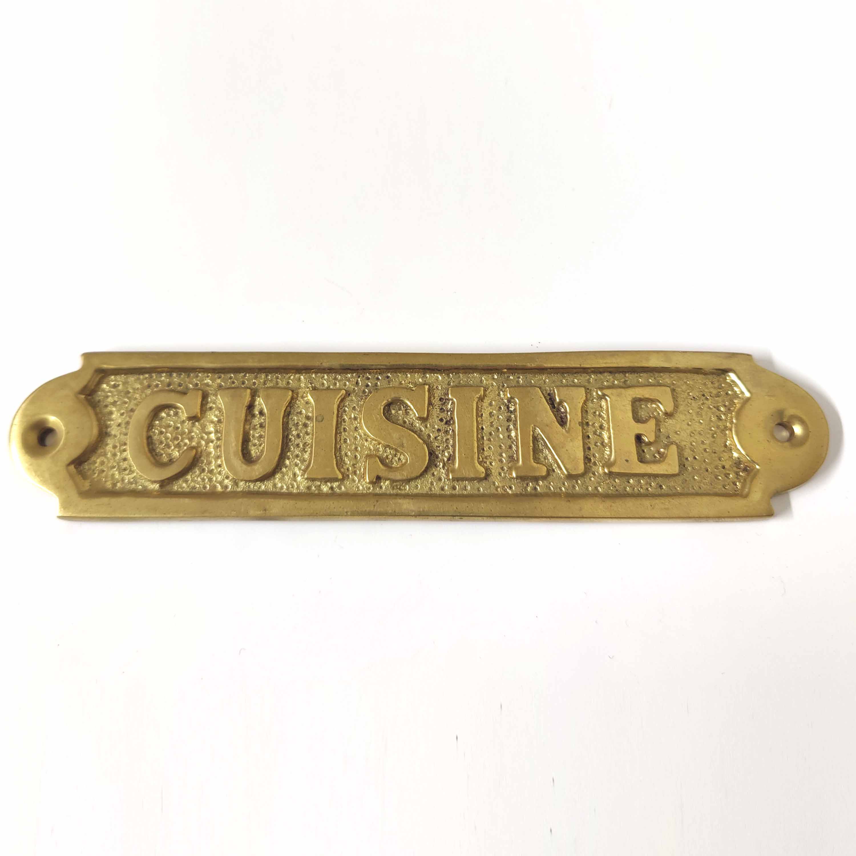 Brass kitchen door plate