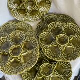 Set of 6 vintage Sarreguemines shell barbotine plates