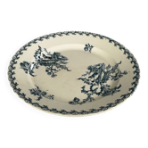 Old round ironstone plate from Gien, Chardons model - serving plate.