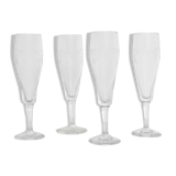 Lot de 4 flûtes à champagne en cristal ciselé