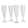 Lot of 4 chiselled crystal champagne flutes