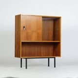 Vintage Nussbaum Vitrinenschrank Highboard Md-Century 1960er