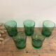 5 verres vintage vert émeraude