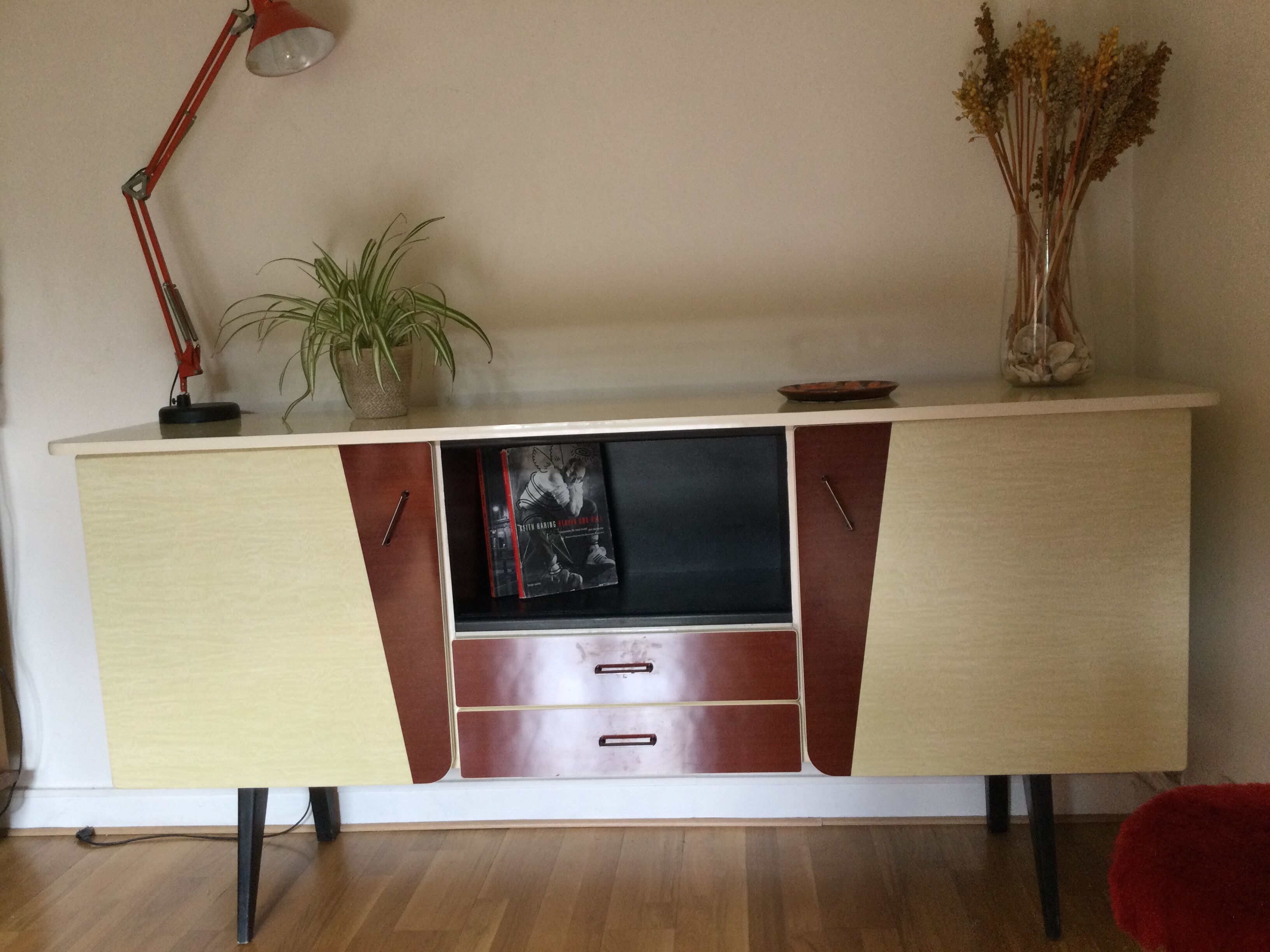 Enfilade vintage bois et formica