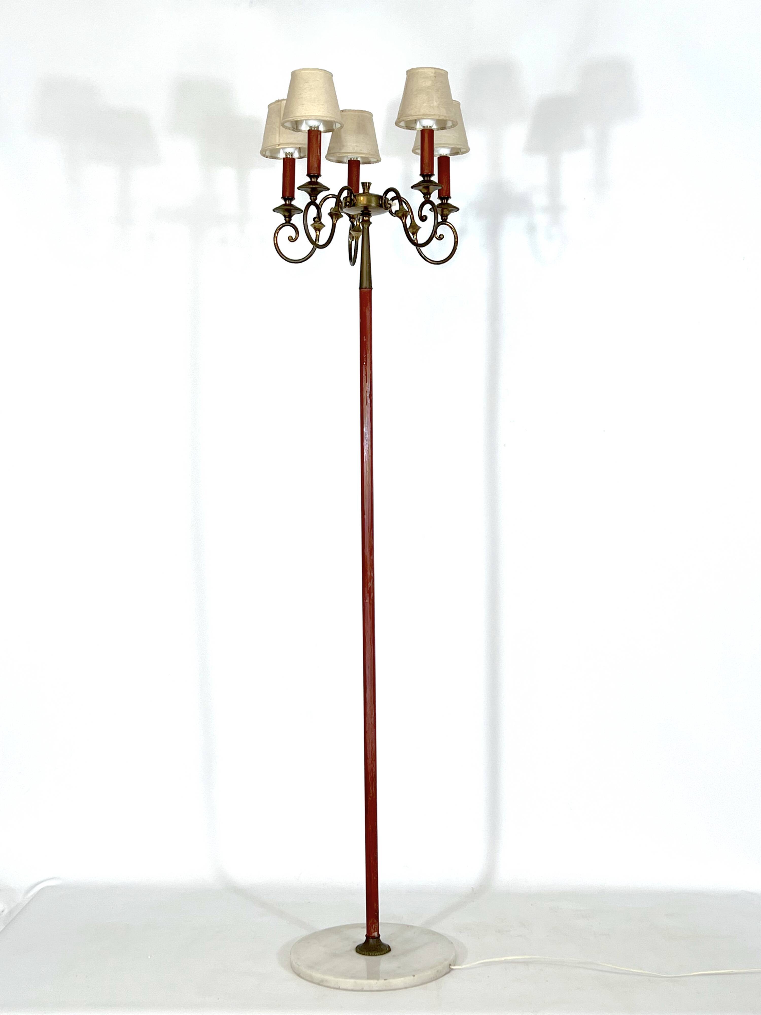 Arredoluce Monza, brass floor lamp from 50s
