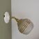 Vintage tulip wall light in green and gold granite glass