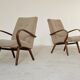 Pair of grey mottled armchairs by Jaroslav Smidek for TON Bystrice