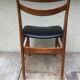Series of 4 Old Scandinavian Chairs Wood Teck - Skai Skaï Black Vintage