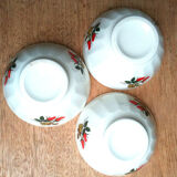 3 vintage faceted bowls