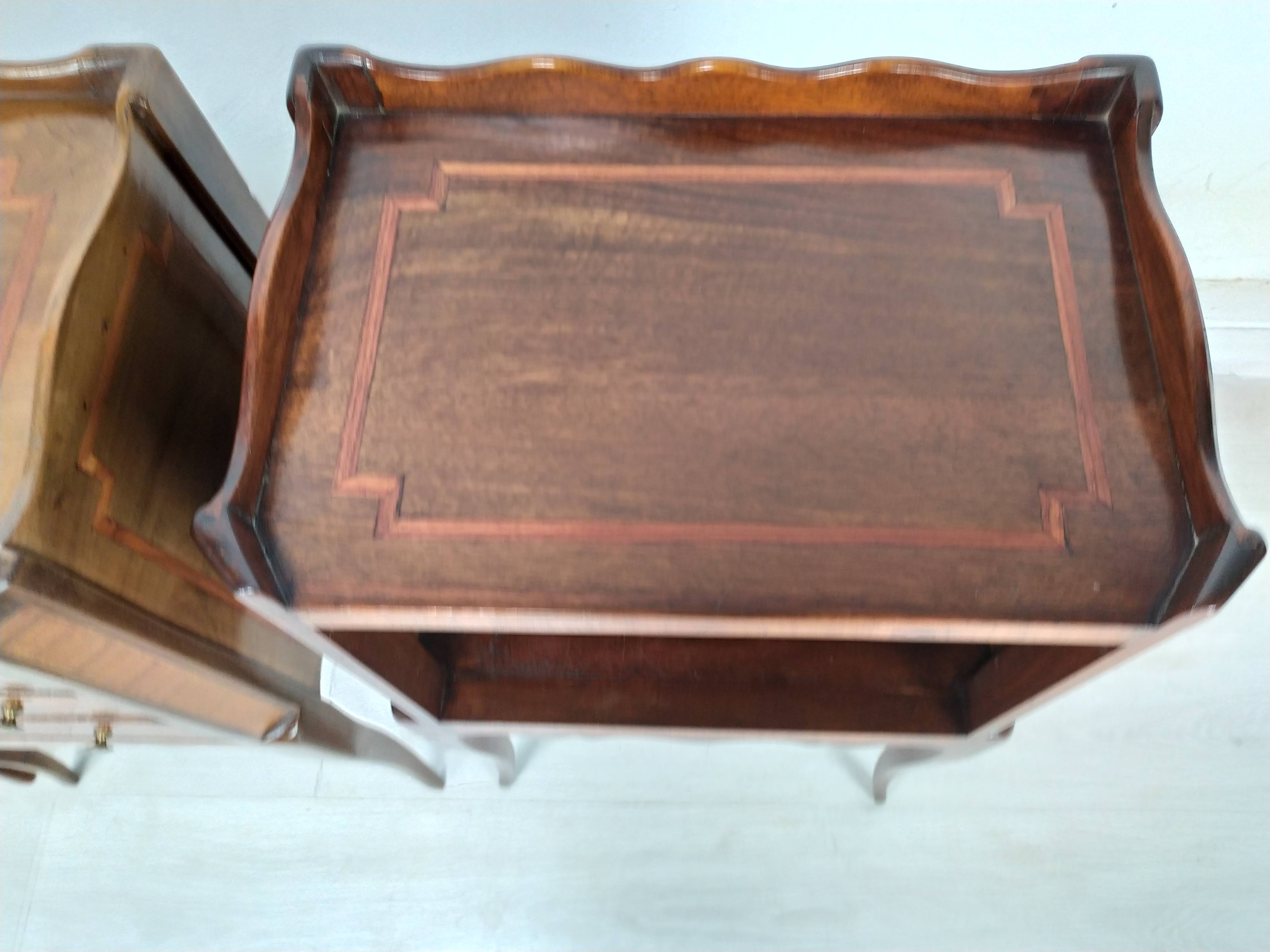 Marquetry bedside tables