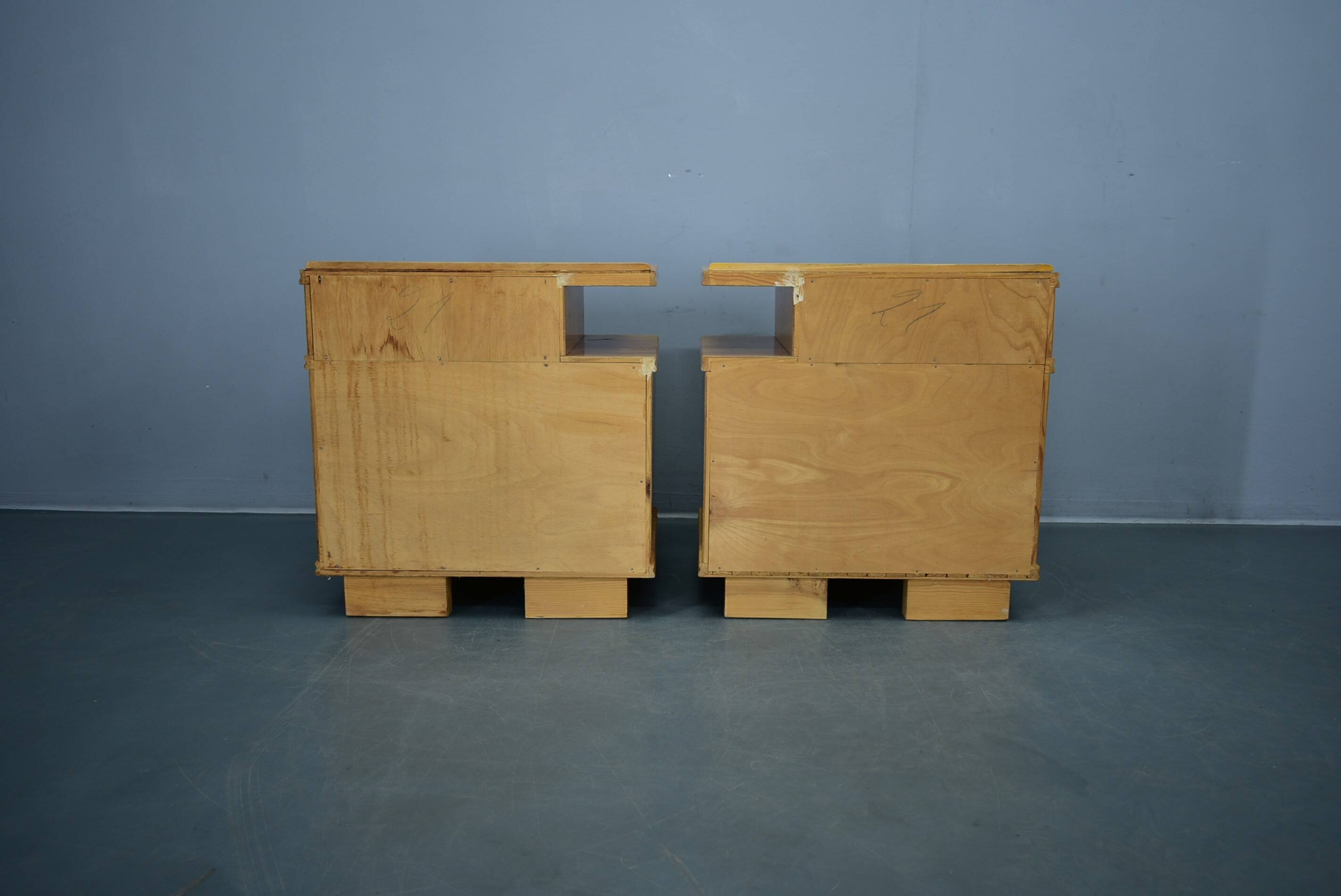 1939s pair of Art Deco bedside tables, Czechoslovakia
