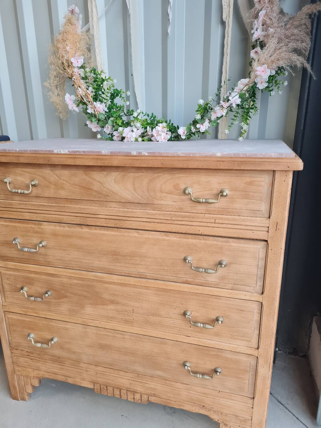 Commode art déco vintage bois massif