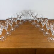 12 crystal wine glasses Lorraine Lemberg Bristol size