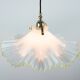 Murano Style White Ruffled Italian Hanging Glass Lamp From The 1970s