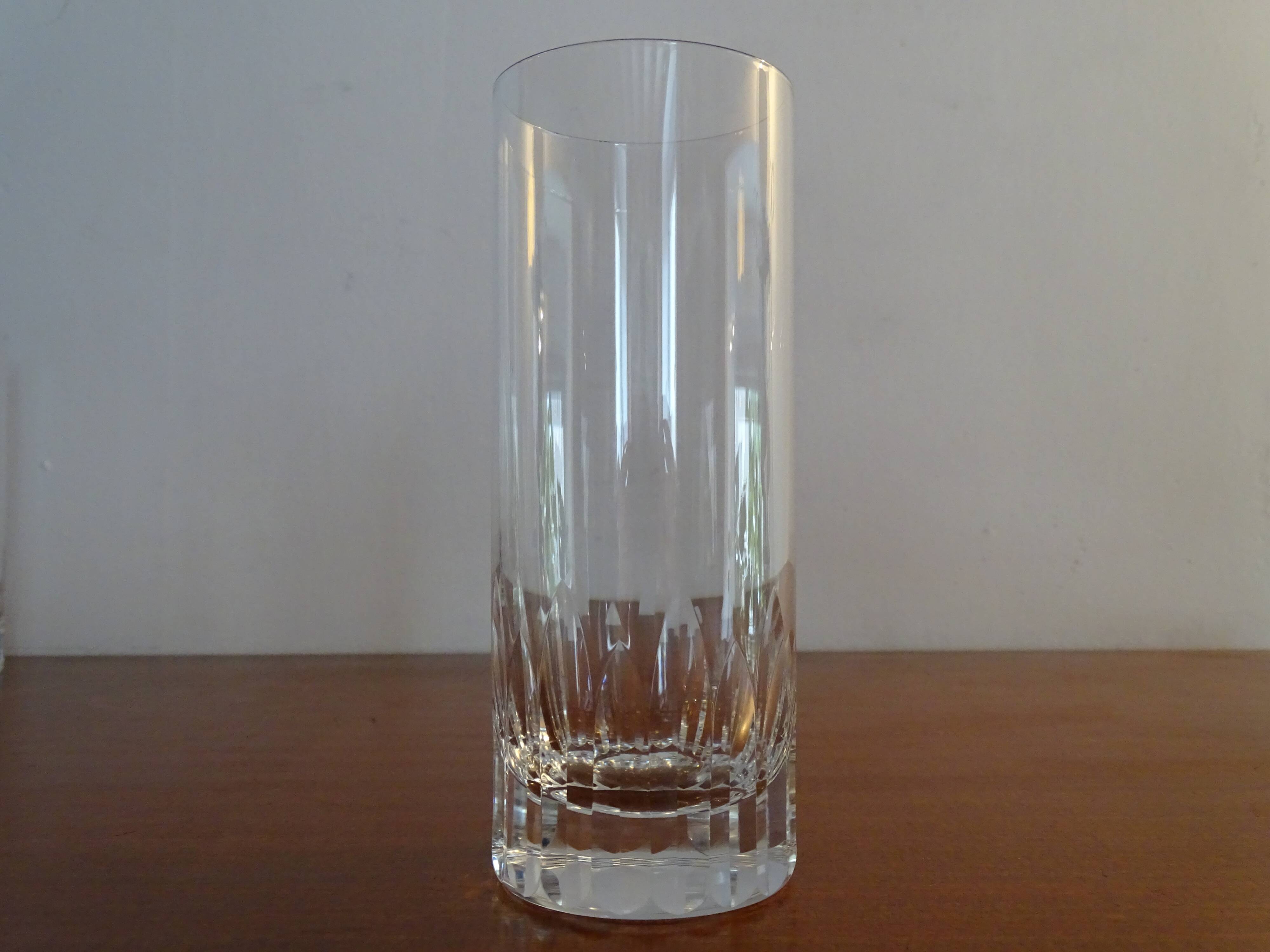 5 old baccarat crystal orangeade glasses, cassino model - 15.5 cm