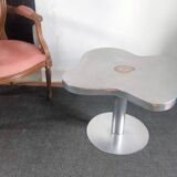 Stainless steel/agate/aluminum side table
