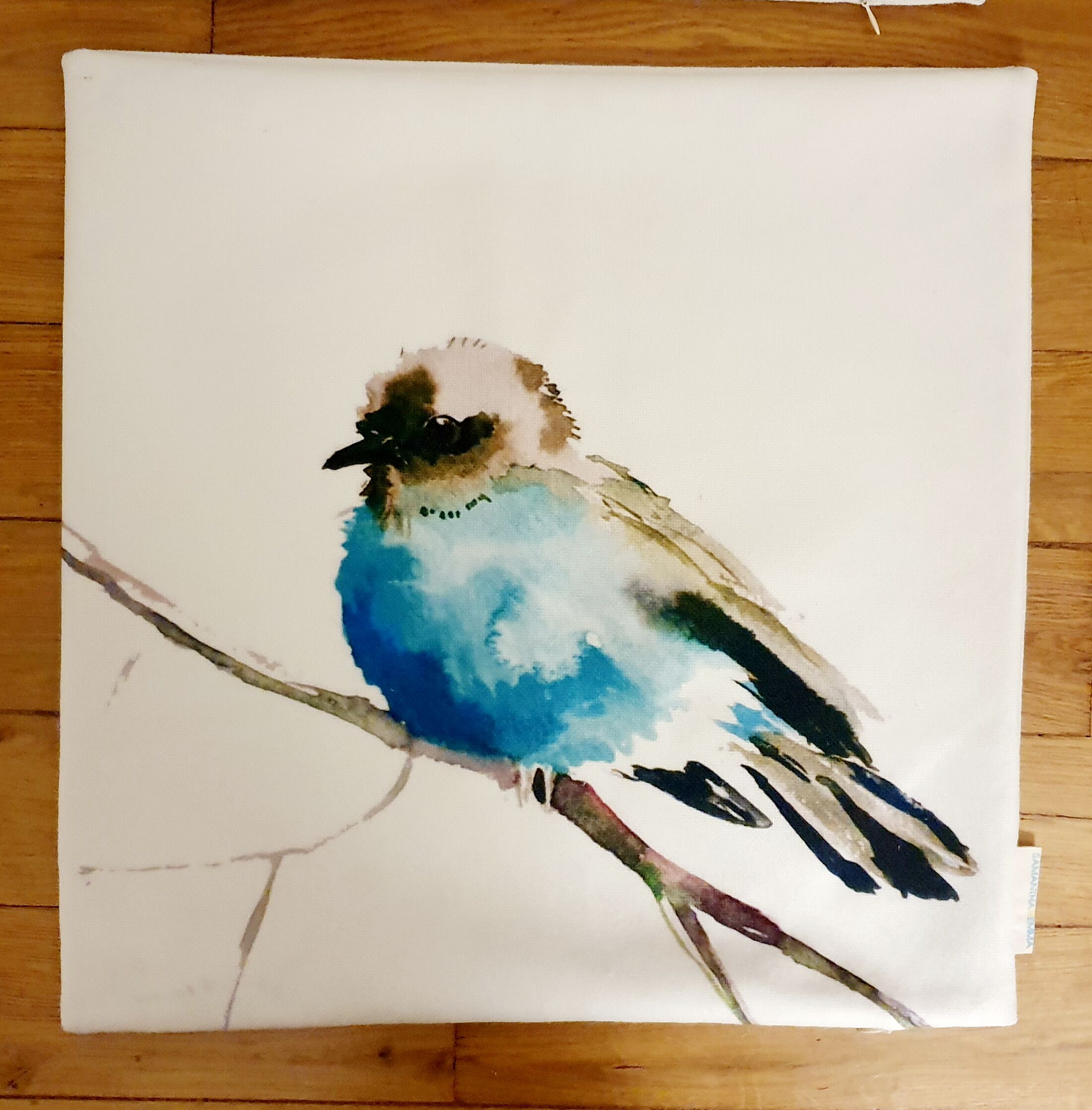 Housses de coussin en lin "oiseaux" Samantha & Emma