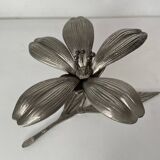Silver pewter flower ashtray