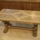 Large sculptural oak table from the 1950s.