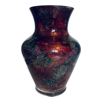 Vase en verre mordoré