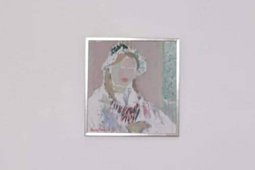 Swedish Oil on Panel “Portrait of Woman” by Rune Persson Vintage& Framed 31×30cm