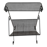 Black metal magazine rack